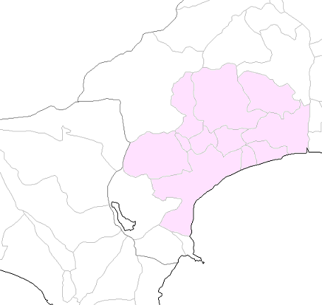 小田原市、平塚市、秦野市、伊勢原市、厚木市、南足柄市、開成町、大磯町、二宮町、中井町、大井町、松田町、真鶴町、湯河原町、箱根町、御殿場市、熱海市、裾野市、三島市、沼津市、小山町 etc..